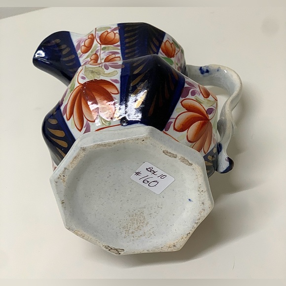 19th Century Vintage Gaudy Welsh Glamorgan Octagonal Soft Paste Pitcher Jug - Picture 11 of 16